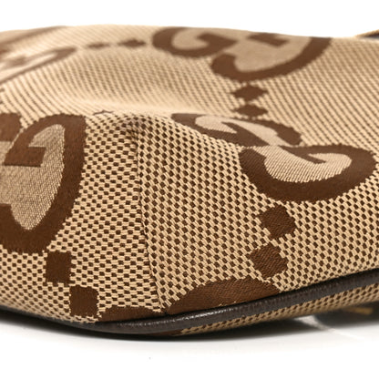 Gucci Monogram Jumbo GG Textured Dollar Calfskin Web Belt Bag Camel Ebony New Acero 10 of 10