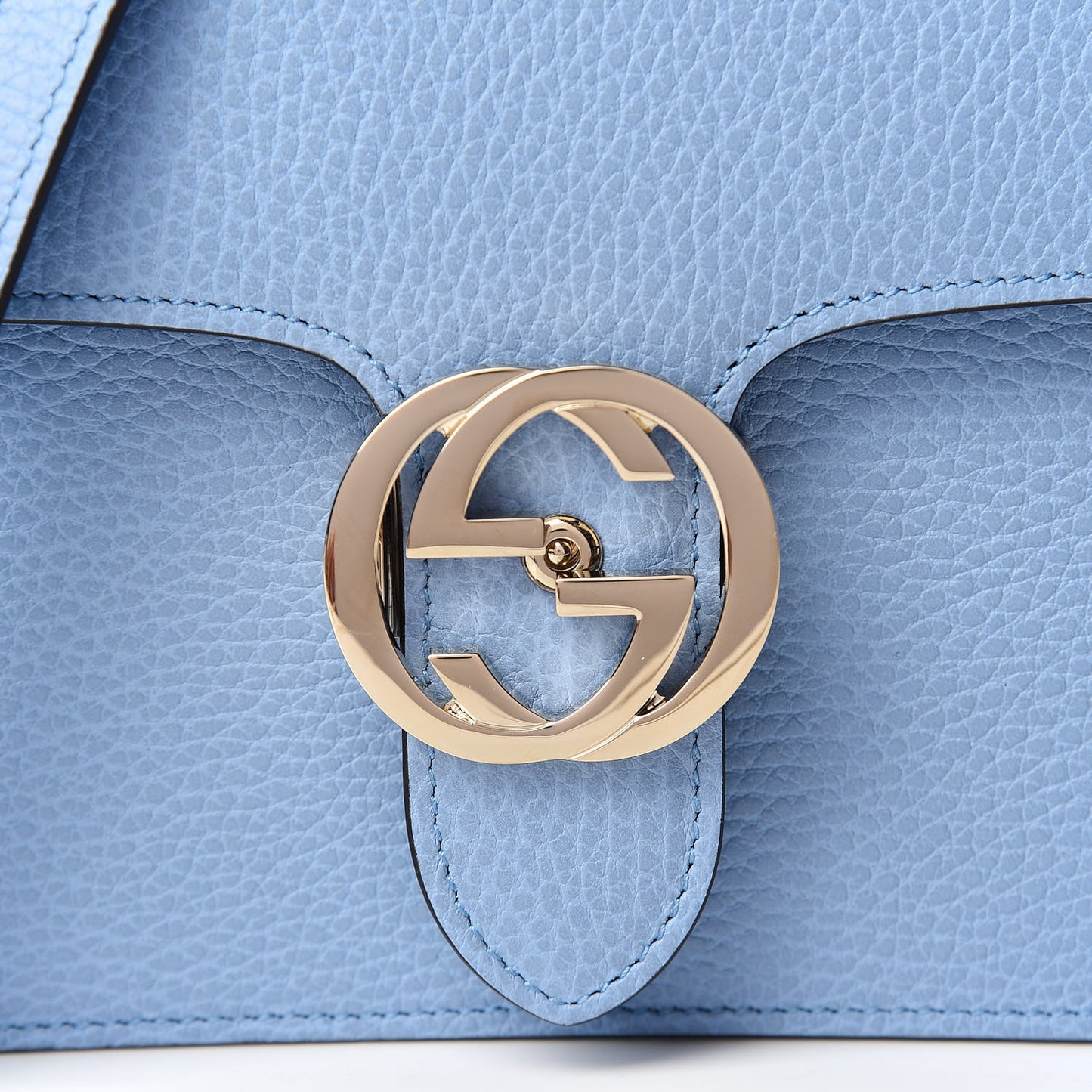 Dollar Calfskin Small Interlocking G Shoulder Bag Mineral Blue
