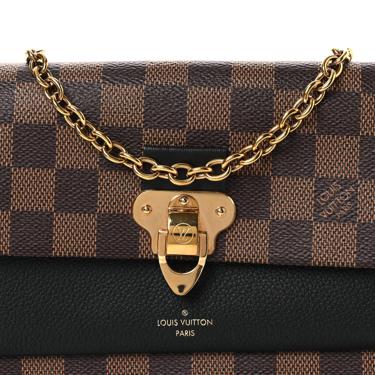 Damier Ebene Vavin Chain Wallet Black