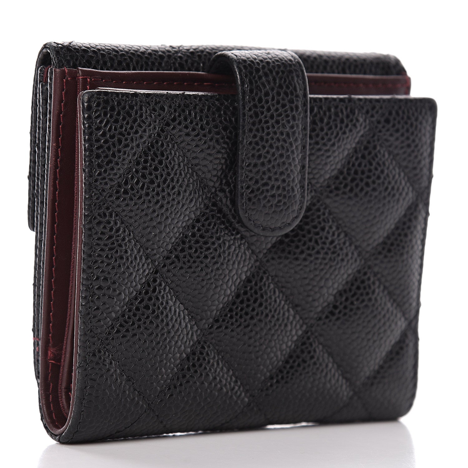 Chanel Caviar Quilted Compact French Flap Wallet Black 3 of 13