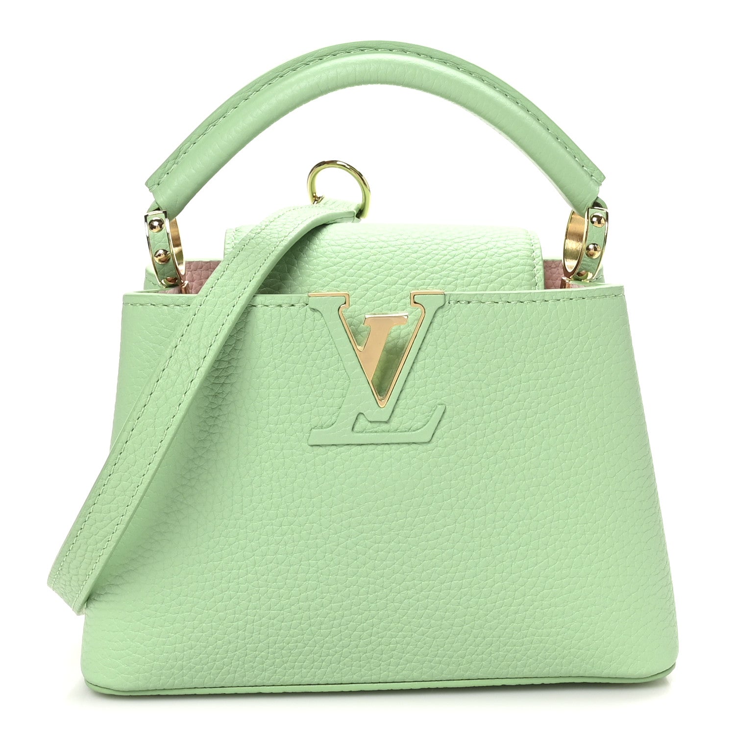 Louis Vuitton Taurillon Mini Capucines Vert Pomme 1 of 9