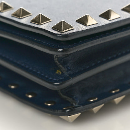 Valentino Garavani Calfskin Rockstud Wallet on Chain Marine 10 of 11