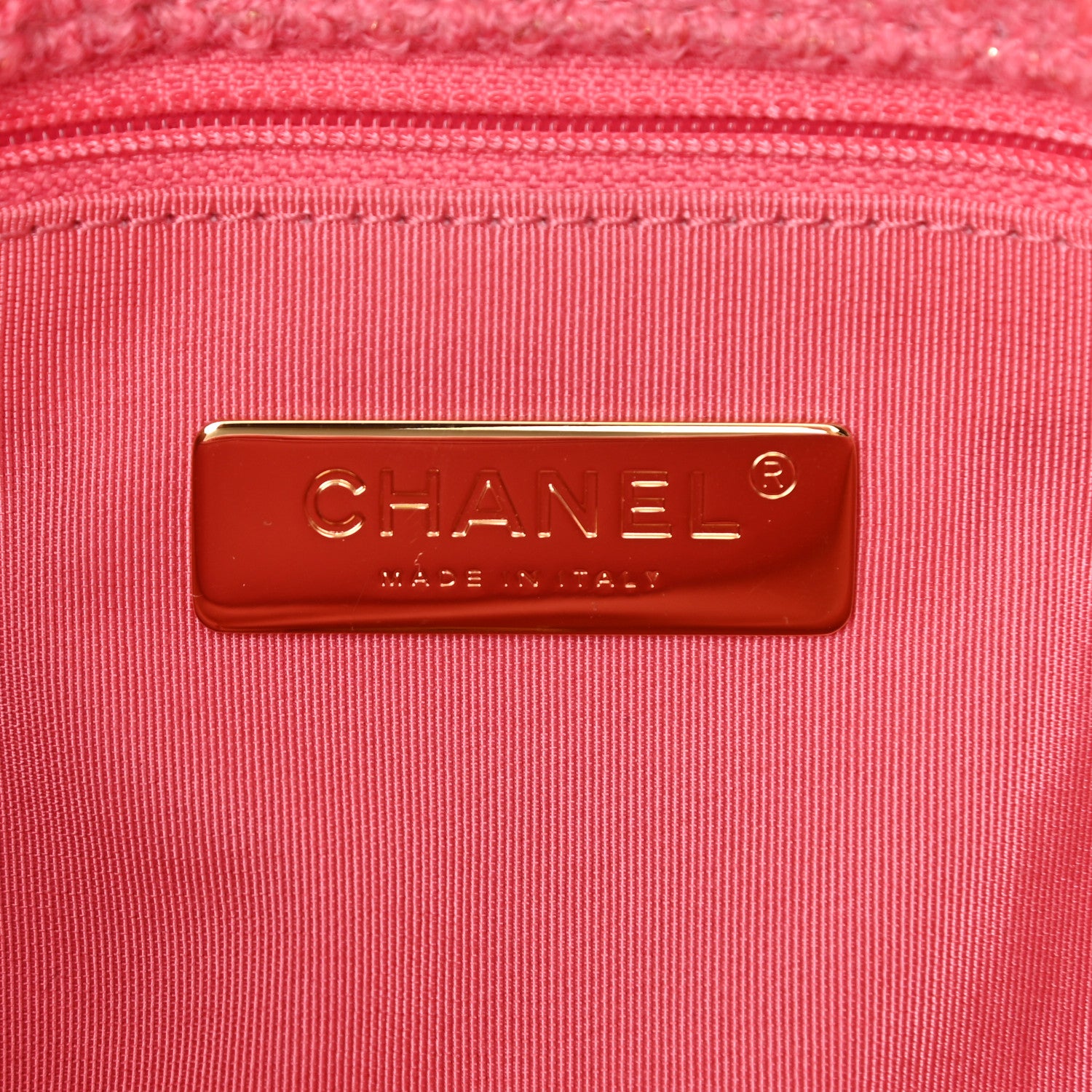 Chanel Metallic Tweed Quilted Medium Chanel 19 Flap Pink 6 of 9