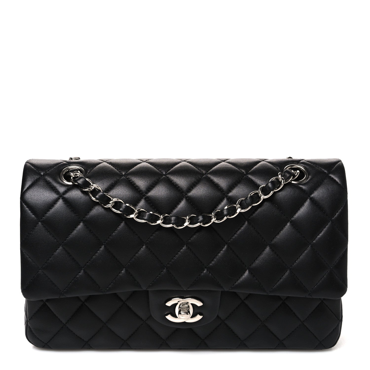 Chanel Lambskin Quilted Medium Double Flap Black 1 of 11