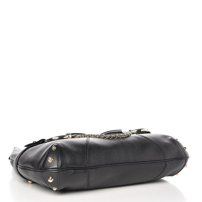 Gucci Calfskin Horsebit Chain Hobo Black 4 of 7
