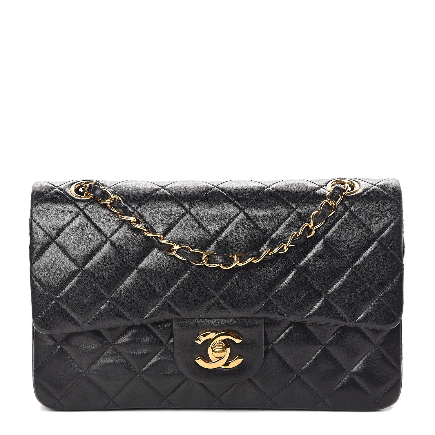 Chanel Lambskin Quilted Small Double Flap Black 1 of 10