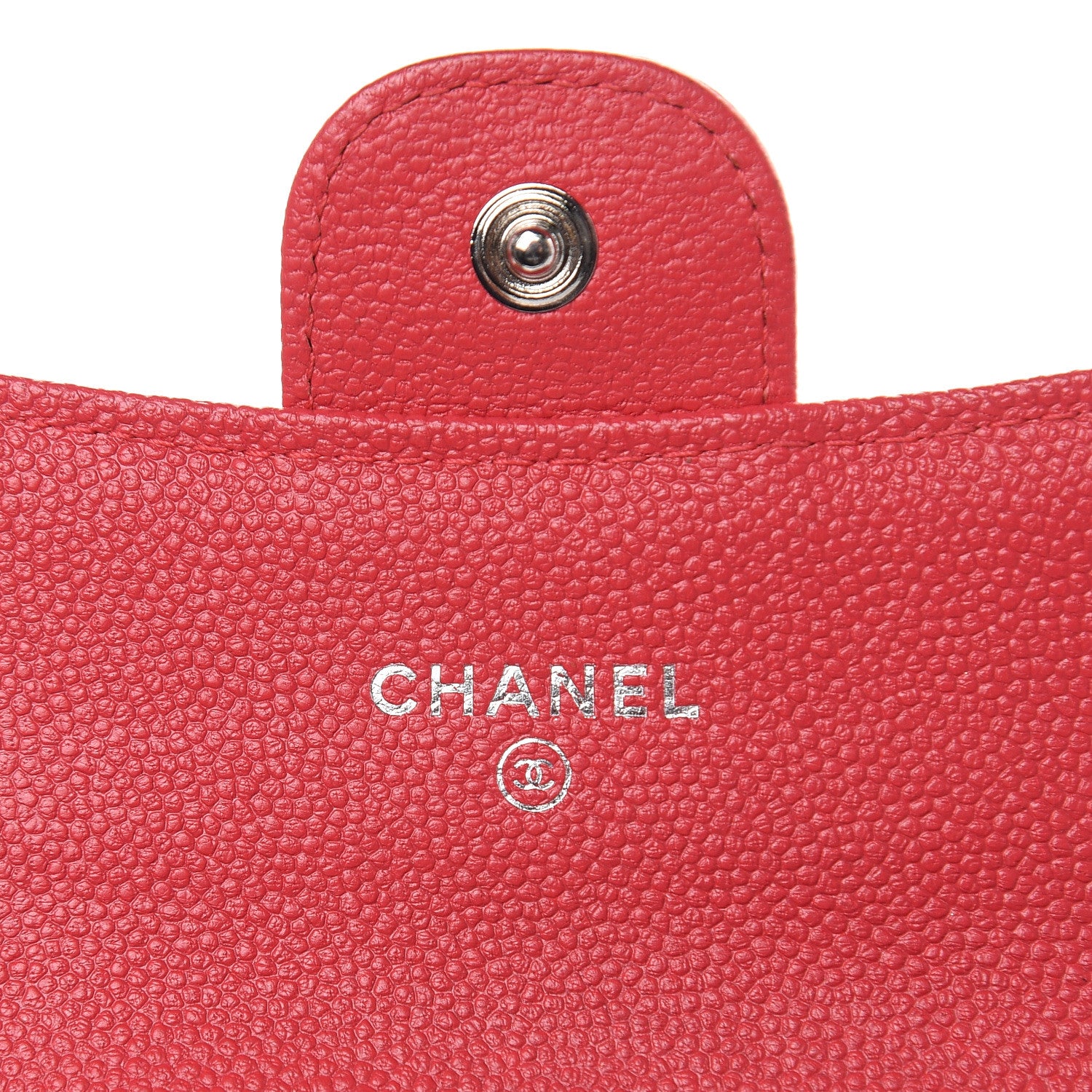 Chanel Caviar Chevron Quilted Flap Card Holder Red 5 of 9