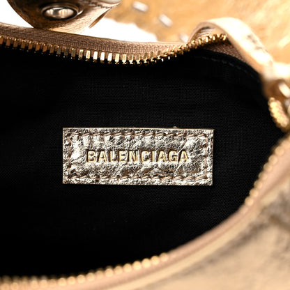 Balenciaga Metallic Agneau Arena Crystal Le Cagole Shoulder Bag XS Light Gold 8 of 10