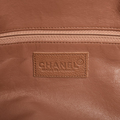 Chanel Caviar Patent Quilted Large Bowler Bag Beige Black 6 of 27