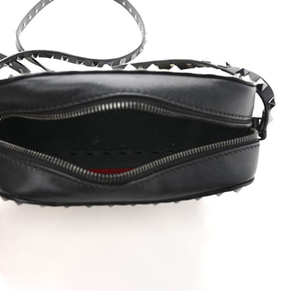Valentino Garavani Vitello Chevron Rockstud Camera Crossbody Bag Light Ivory Black 5 of 12