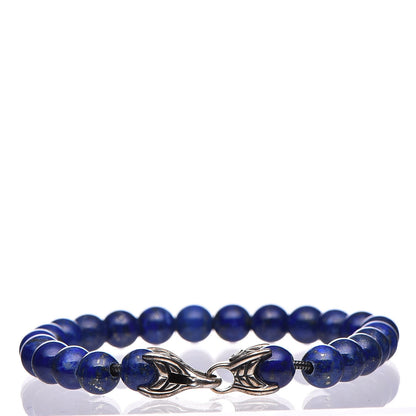 David Yurman Sterling Silver Lapis Lazuli 8mm Spiritual Beads Bracelet 3 of 7