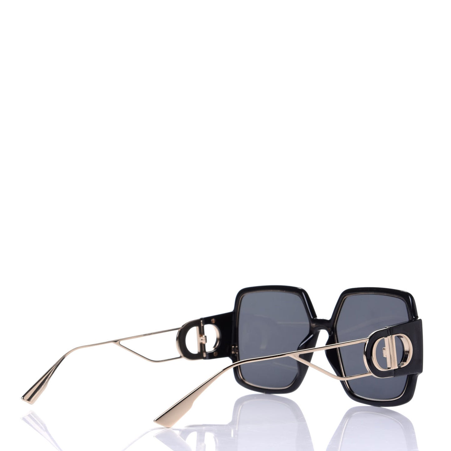 Acetate Square 30 Montaigne 2 Sunglasses Black Gold