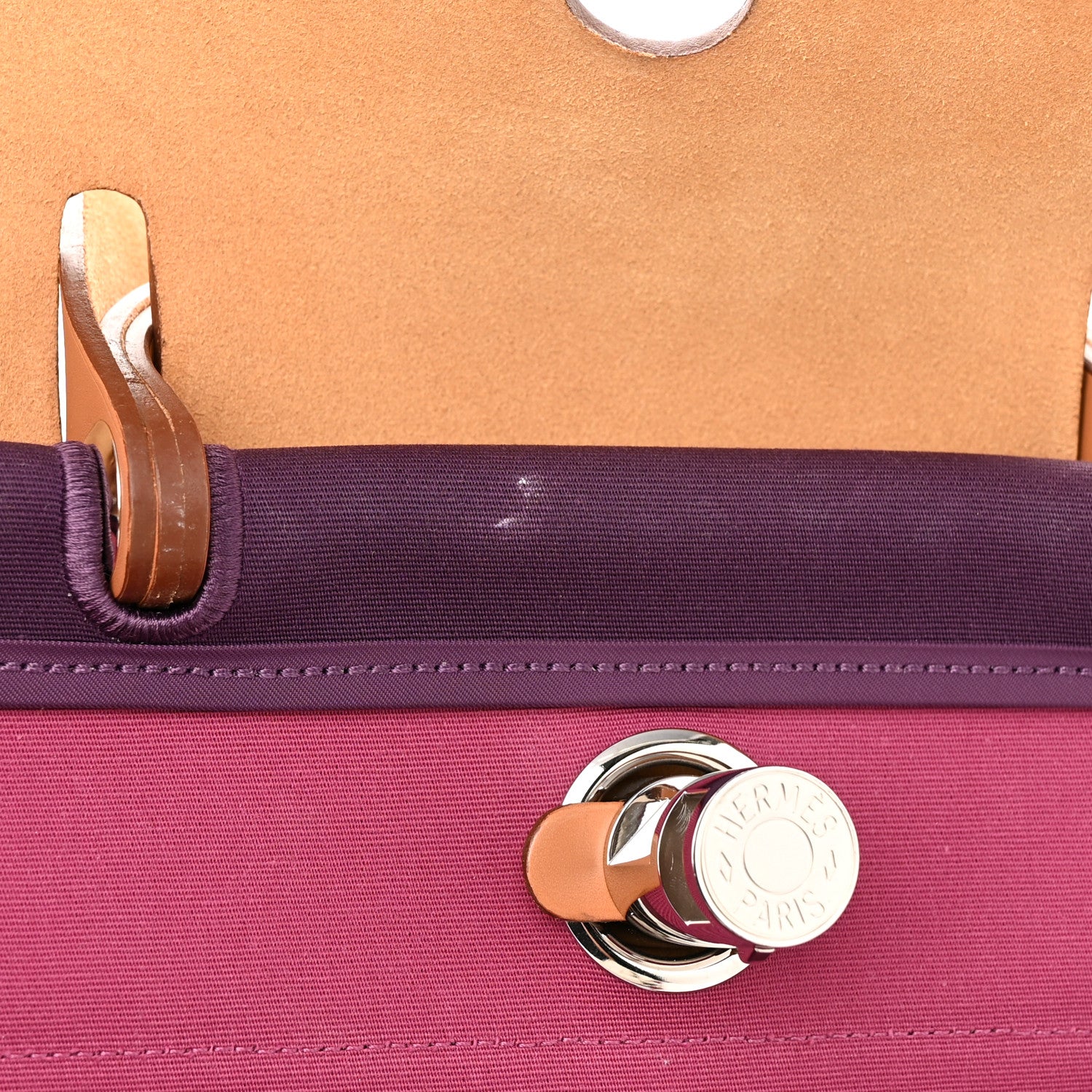 Hermes Toile Vache Hunter Herbag Zip 39 MM Cassis Fauve 14 of 15