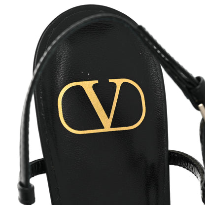 Valentino Garavani Calfskin Tonal Vlogo Slingback Pumps 38.5 Black 7 of 8