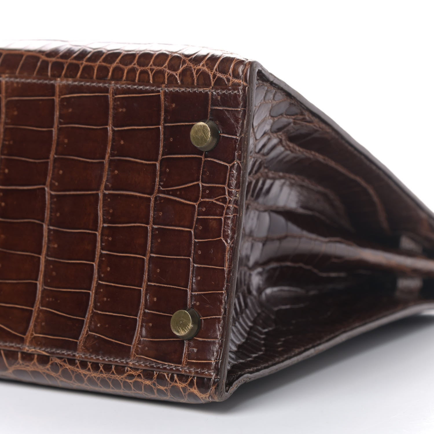 Hermes Shiny Crocodile Kelly Sellier 32 Havane 5 of 13