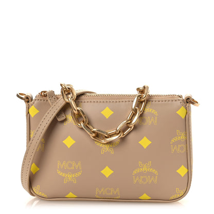 MCM Calfskin Color Splash Mini Pouch on Chain Croissant 1 of 9