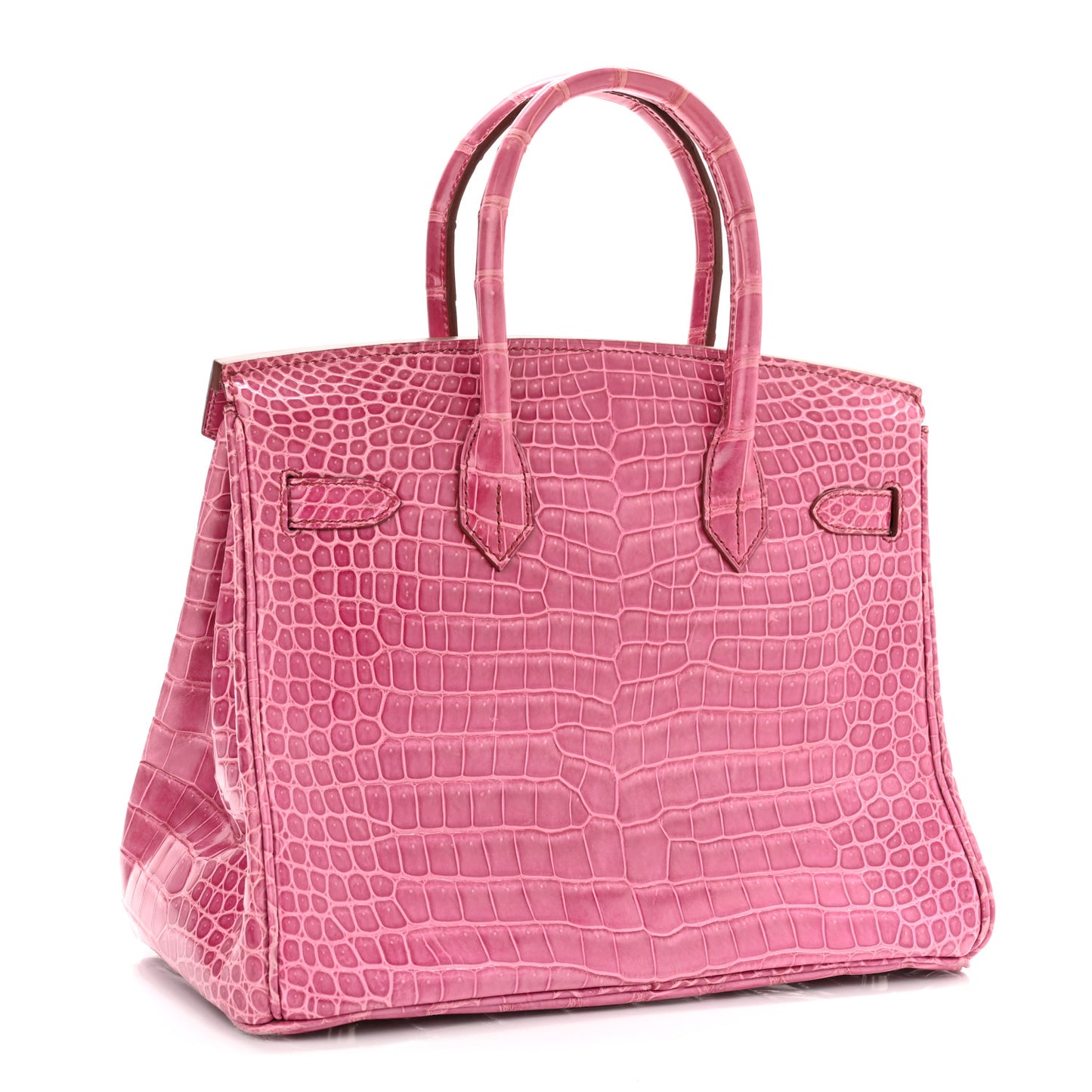 Shiny Porosus Crocodile Birkin 30 Fuchsia