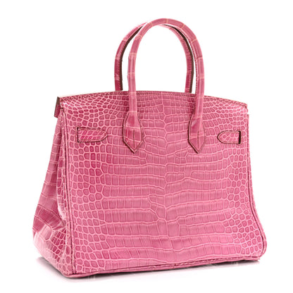 Hermes Shiny Porosus Crocodile Birkin 30 Fuchsia 3 of 10