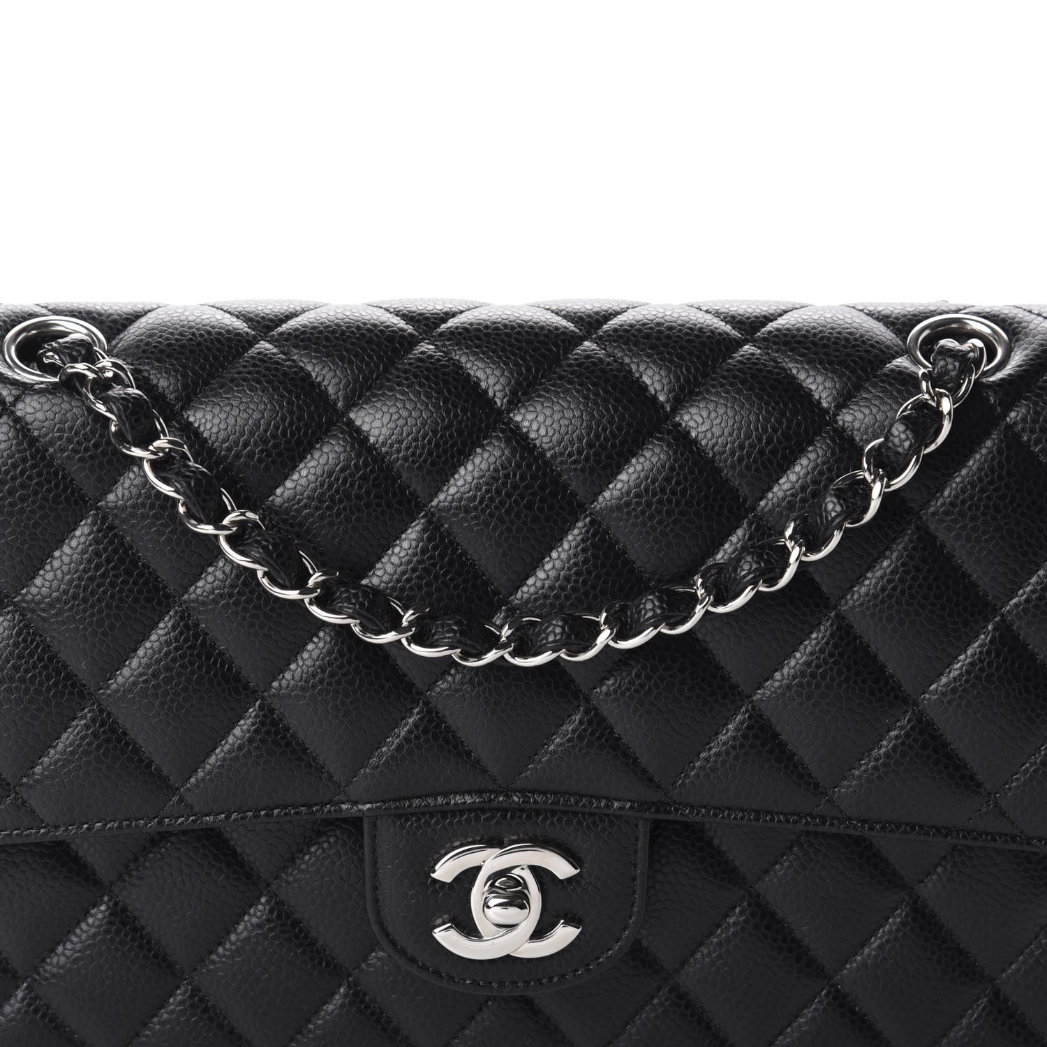 Chanel Caviar Quilted Medium Double Flap Black 10 of 11