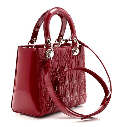 Christian Dior Patent Cannage Medium Lady Dior Red 3 of 10