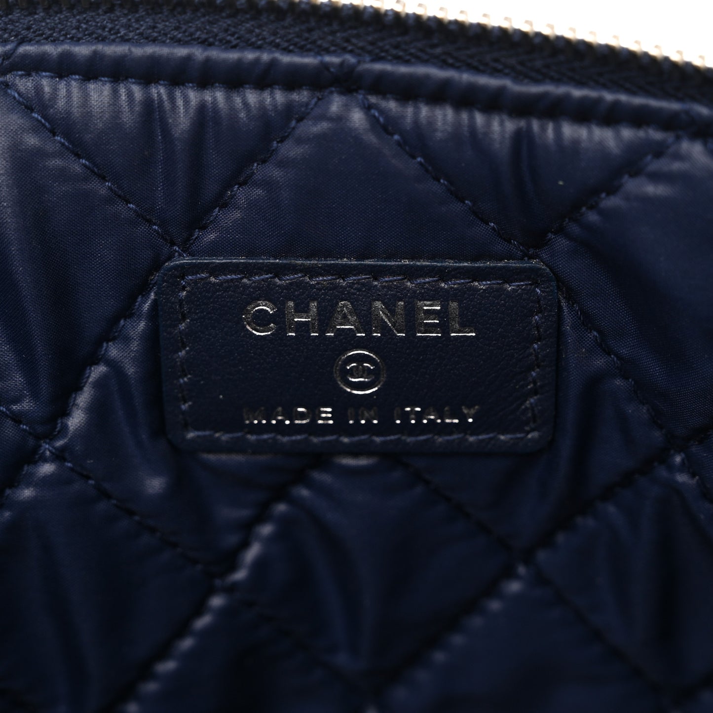 Caviar Quilted Small Pouch Navy
