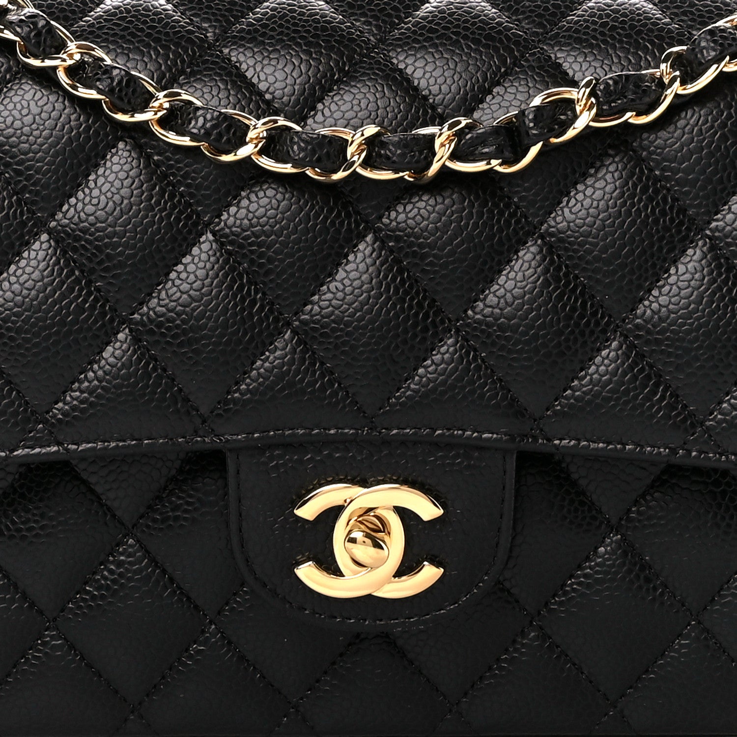 Chanel Caviar Quilted Medium Double Flap Black 9 of 12