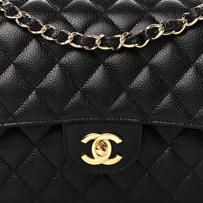 Chanel Caviar Quilted Medium Double Flap Black 9 of 12