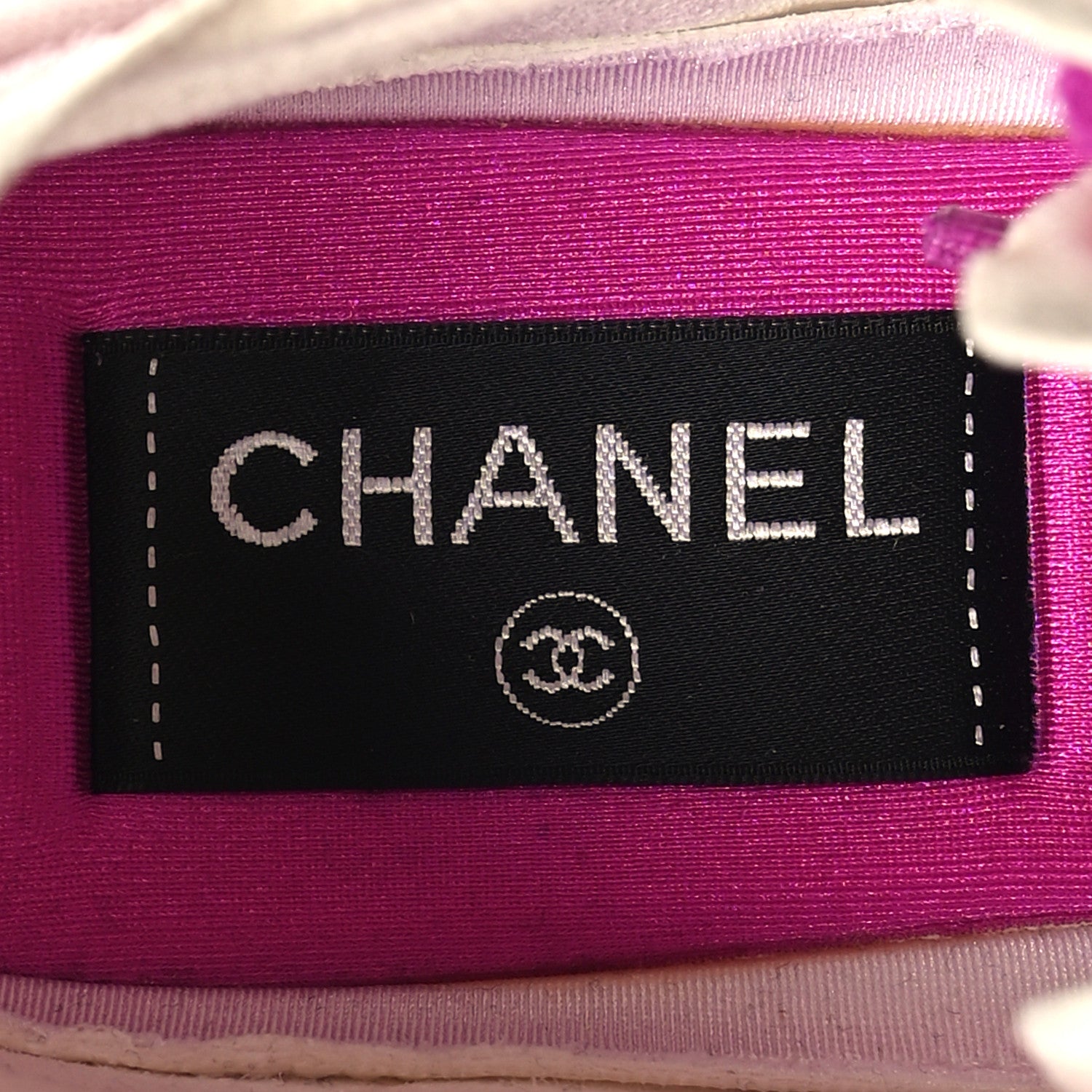 Chanel Mesh Lycra Womens CC Sneakers 37 White Pink 7 of 7