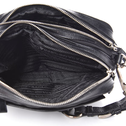 Prada Tessuto Nylon Saffiano Shoulder Bag Black 5 of 11