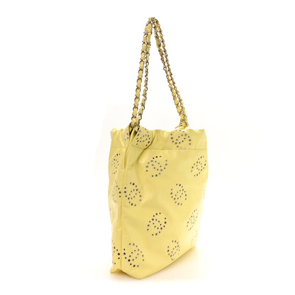 Chanel Shiny Calfskin Eyelet CC Small Chanel 22 Light Yellow 4 of 11