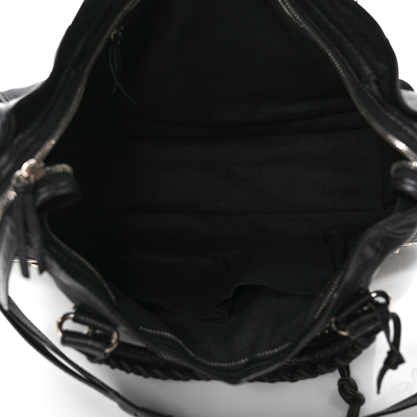 Chevre Silver Metallic Edge Hardware City Black