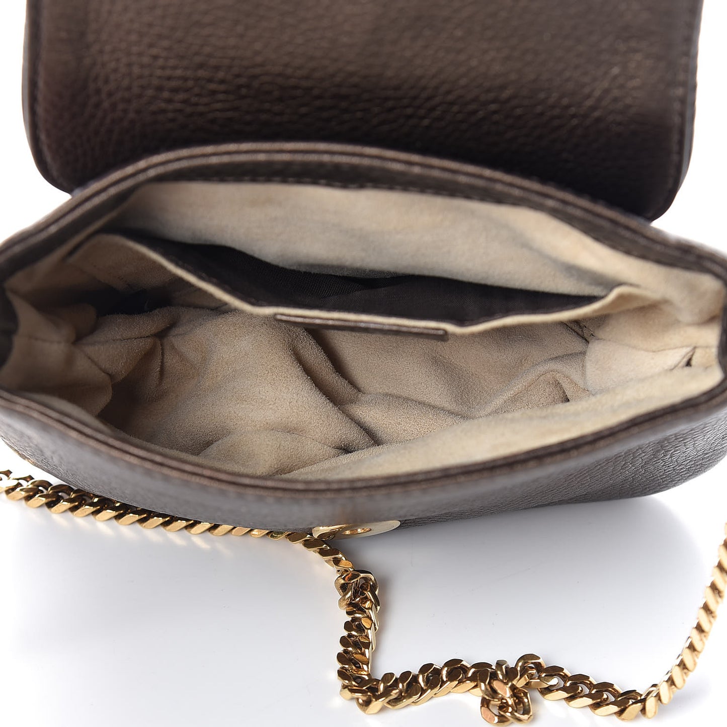 Metallic Pebbled Calfskin Small 1973 Chain Shoulder Bag Winter Leaf