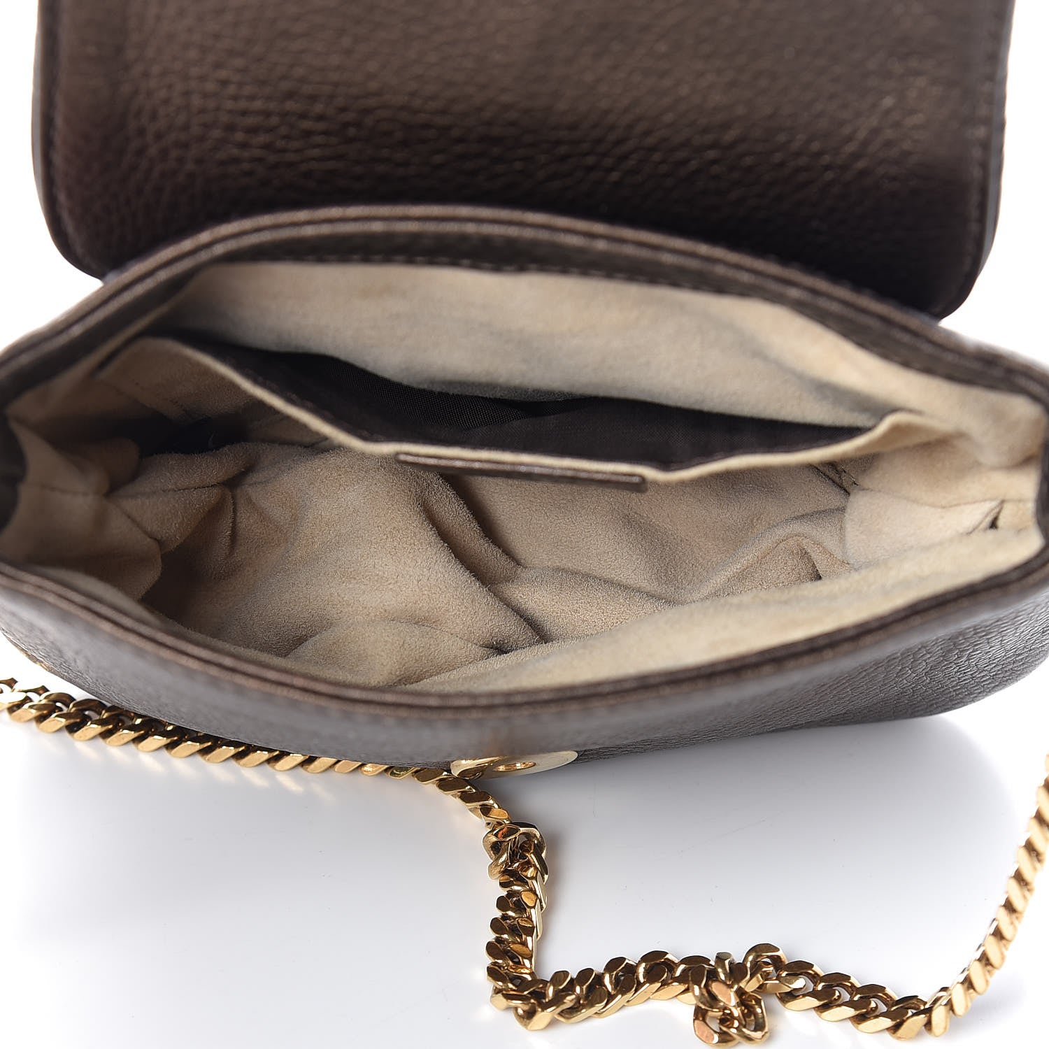 Gucci Metallic Pebbled Calfskin Small 1973 Chain Shoulder Bag Winter Leaf 5 of 14