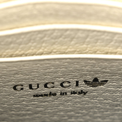 Gucci X ADIDAS Textured Dollar Calfskin Trefoil Embossed Phone Crossbody Bag Black Off White 6 of 13