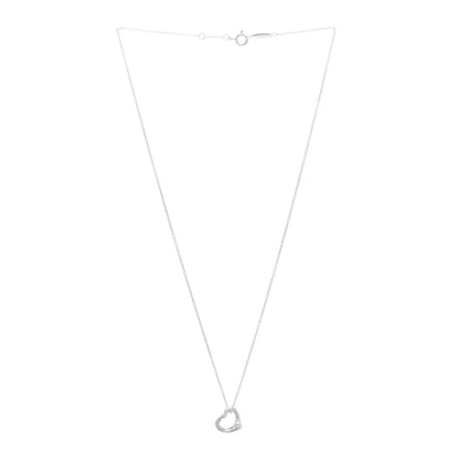 Tiffany Sterling Silver 11mm Elsa Peretti Open Heart Pendant Necklace 3 of 4