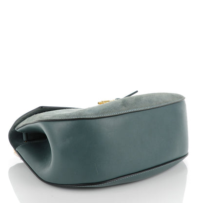 Chloe Suede Smooth Calfskin Medium Drew Shoulder Bag Cloudy Blue 4 of 10