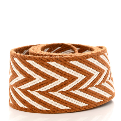 Hermes Toile Swift 50mm Sangle ZigZag Shoulder Strap Gold White 2 of 5