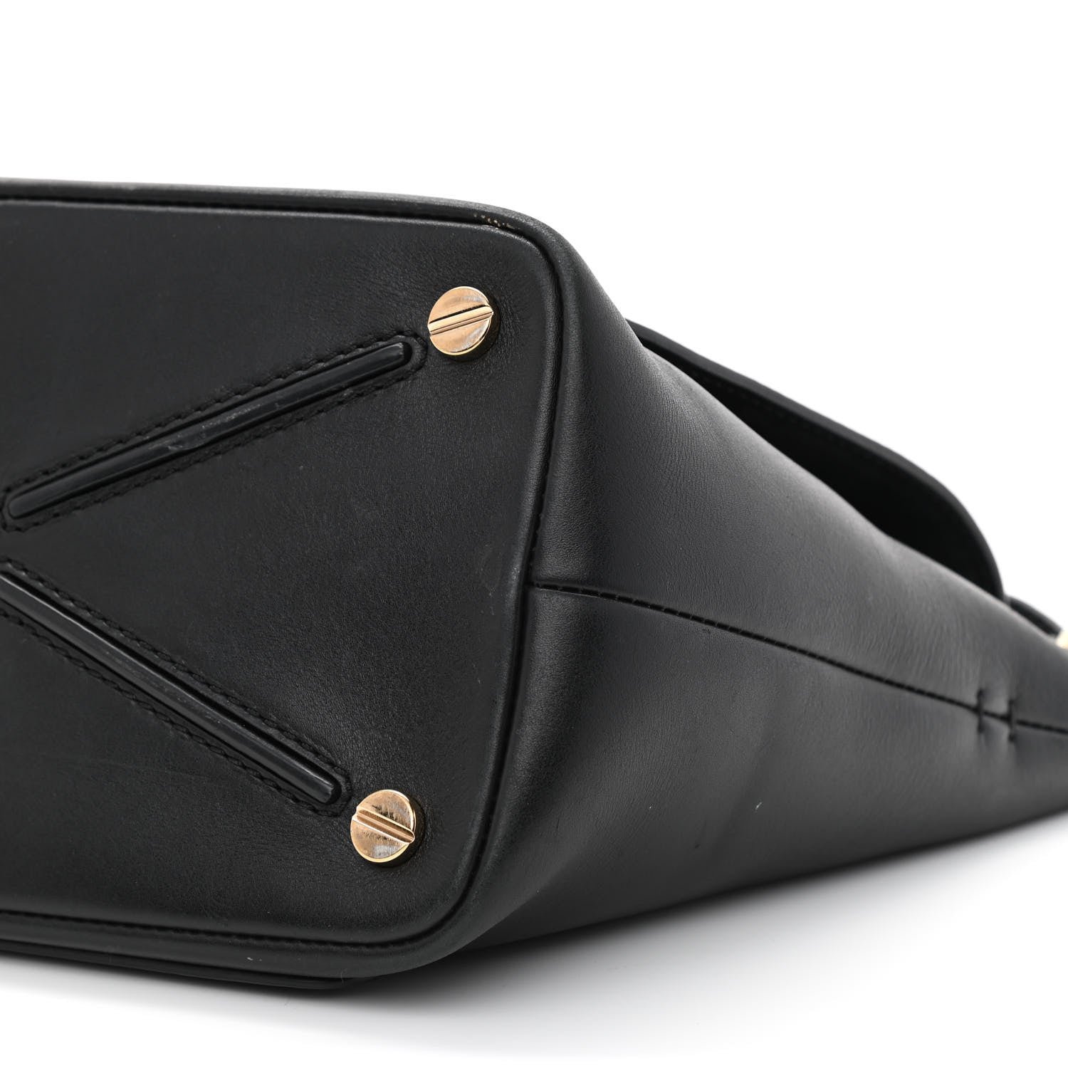 Valentino Garavani Calfskin Small Rockstud Demilune Double Handle Satchel Black 11 of 14