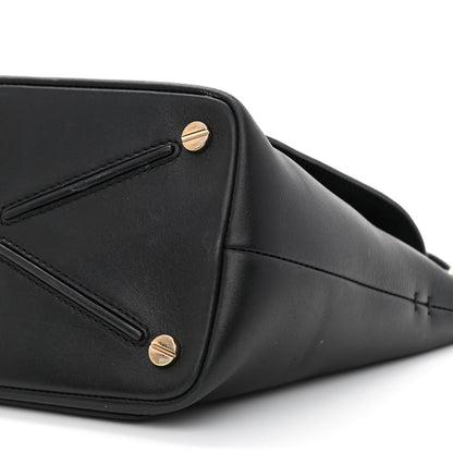 Valentino Garavani Calfskin Small Rockstud Demilune Double Handle Satchel Black 11 of 14
