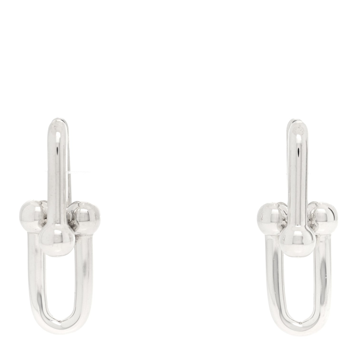 Tiffany Sterling Silver Large HardWear Link Earrings 1 of 4