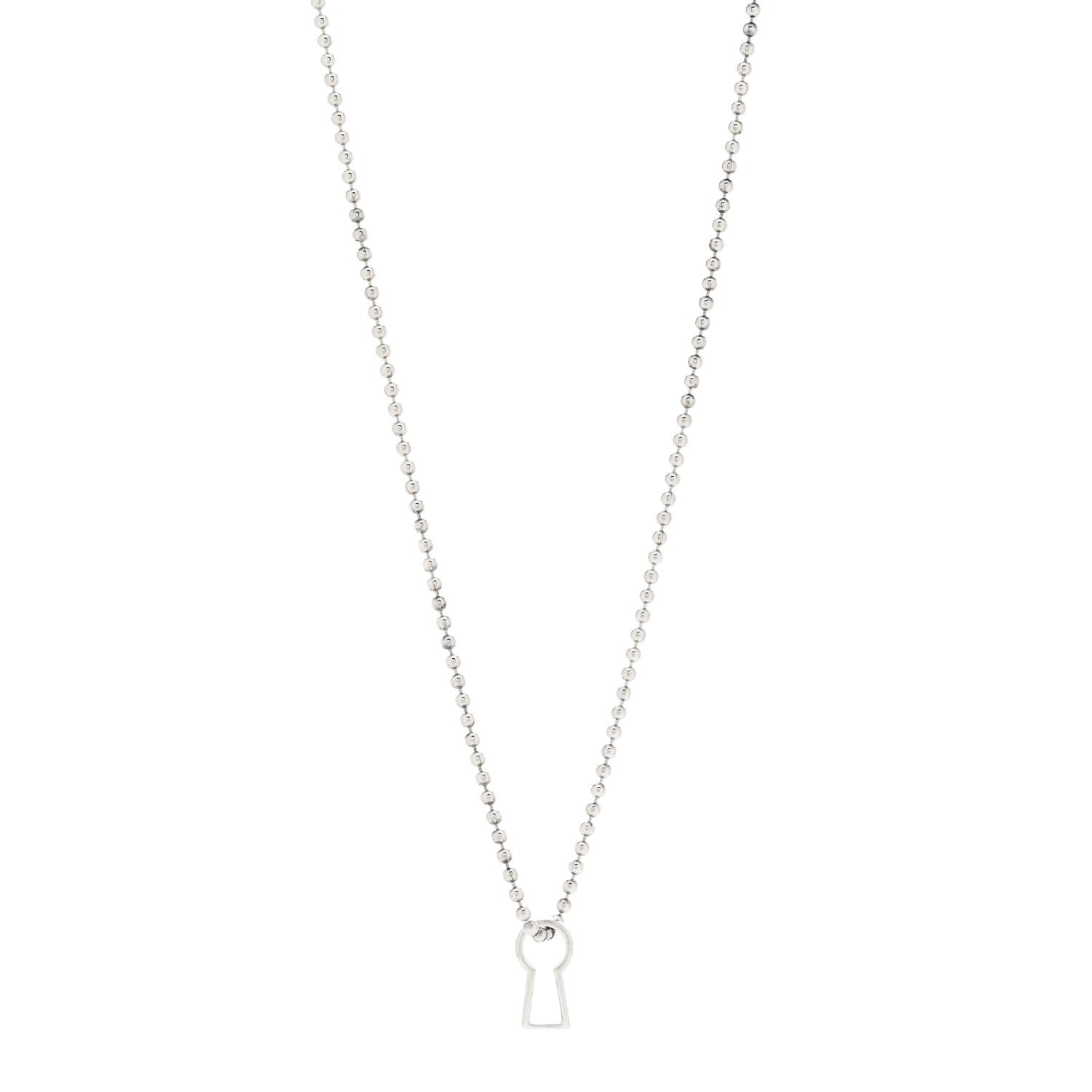 Tiffany Sterling Silver Makers Keyhole Pendant Necklace 1 of 5