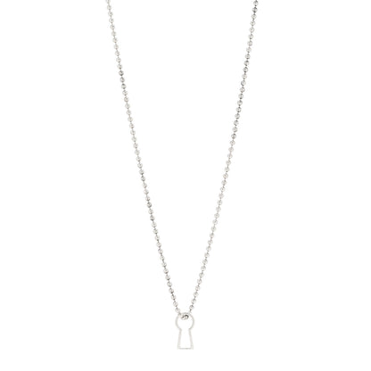 Tiffany Sterling Silver Makers Keyhole Pendant Necklace 1 of 5