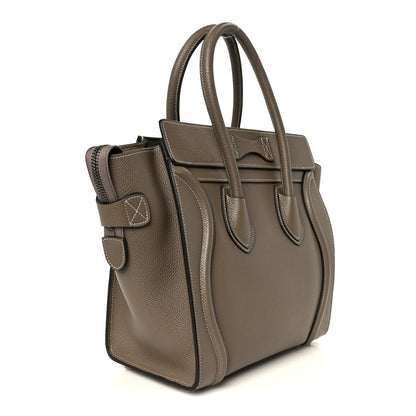 Celine Drummed Calfskin Micro Luggage Souris 3 of 11