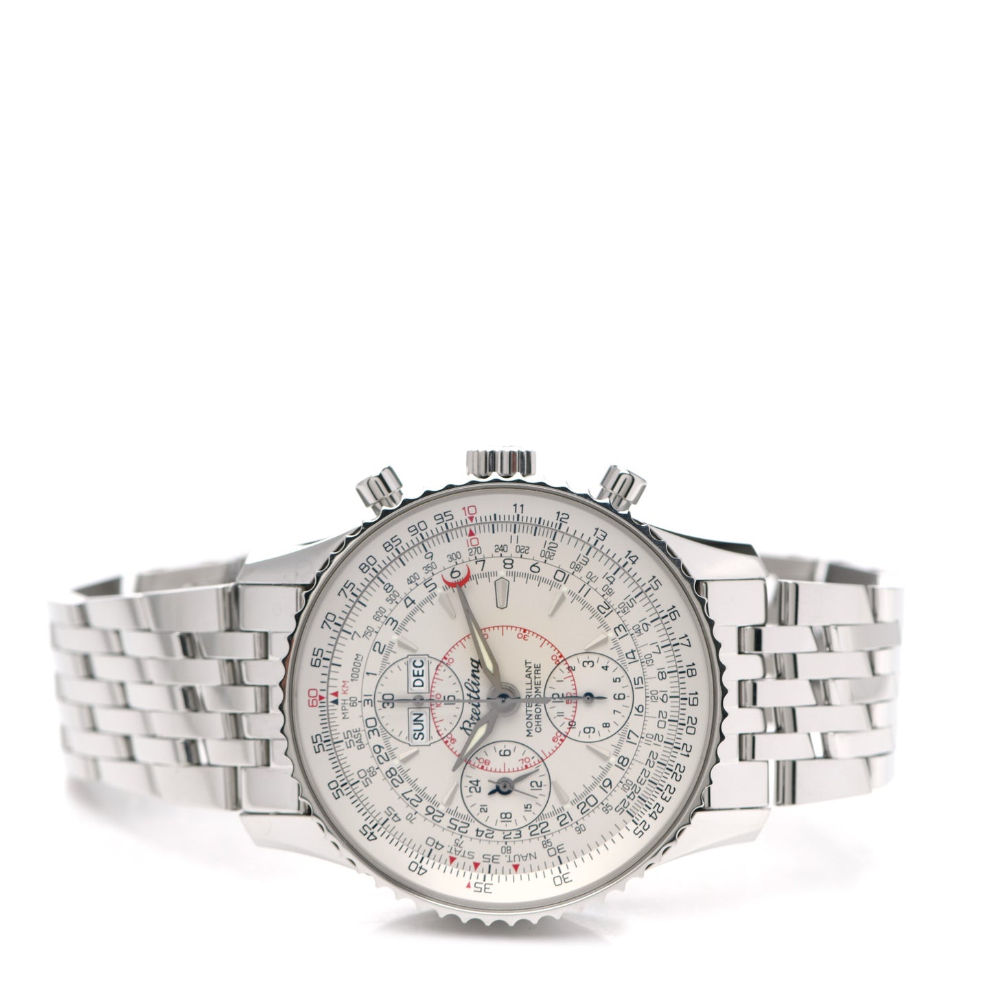 Stainless Steel 43mm Navitimer Montbrillant Chronograph Automatic Watch A21330