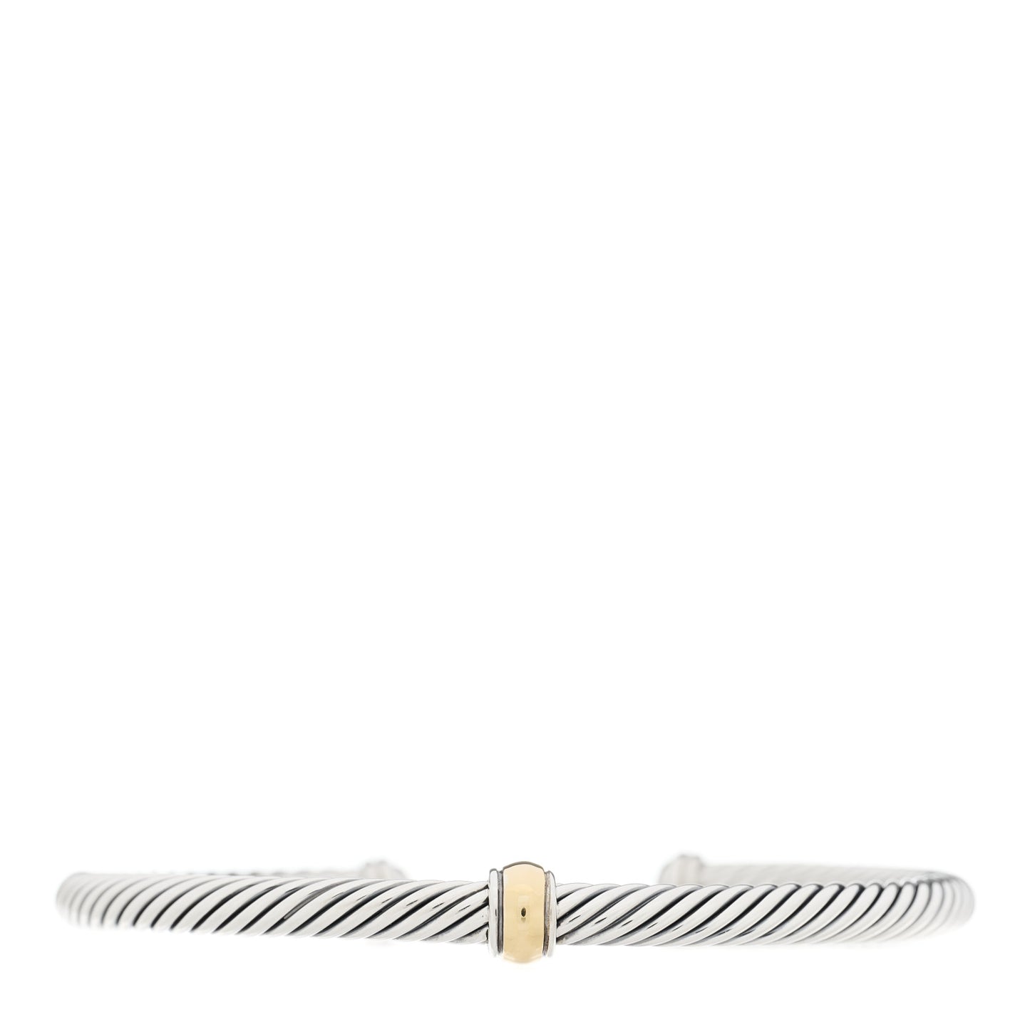 Sterling Silver 18K Yellow Gold 4mm Station Cable Bracelet