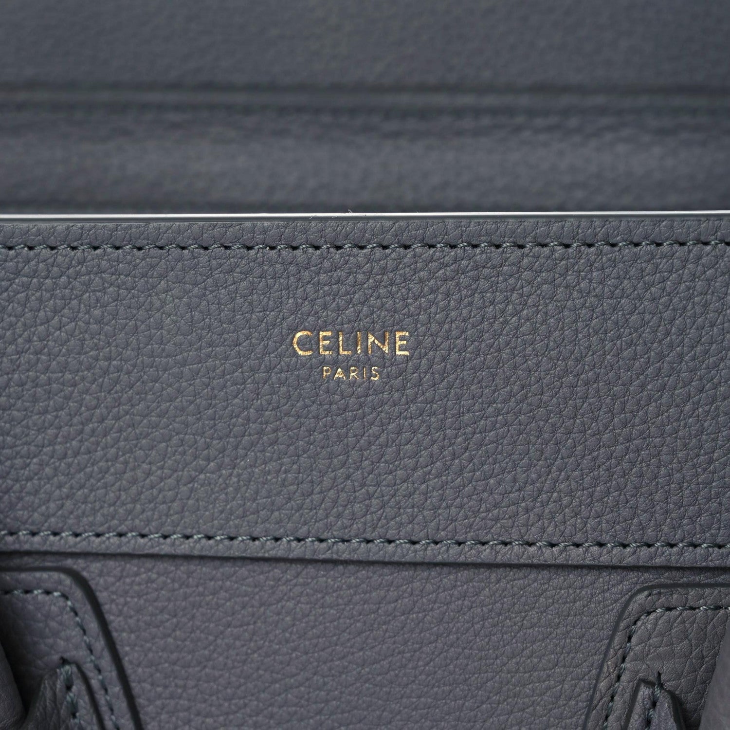 Celine Baby Drummed Calfskin Micro Luggage Kohl 6 of 11