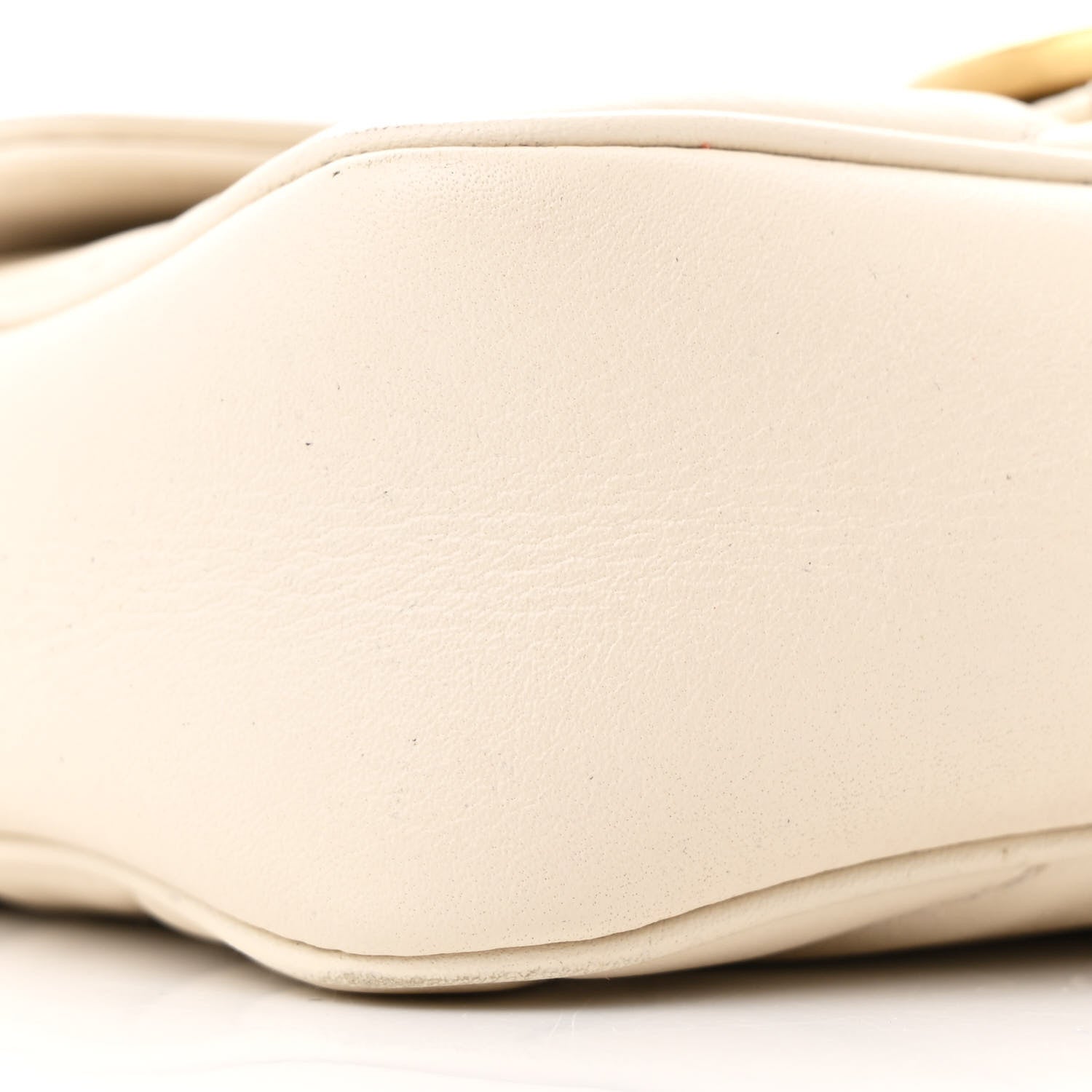 Gucci Calfskin Matelasse Super Mini GG Marmont Shoulder Bag White 9 of 11
