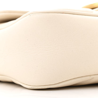 Gucci Calfskin Matelasse Super Mini GG Marmont Shoulder Bag White 9 of 11