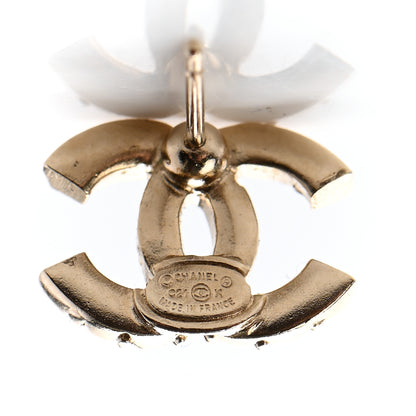 Chanel Crystal Studded CC Earrings Gold 4 of 4