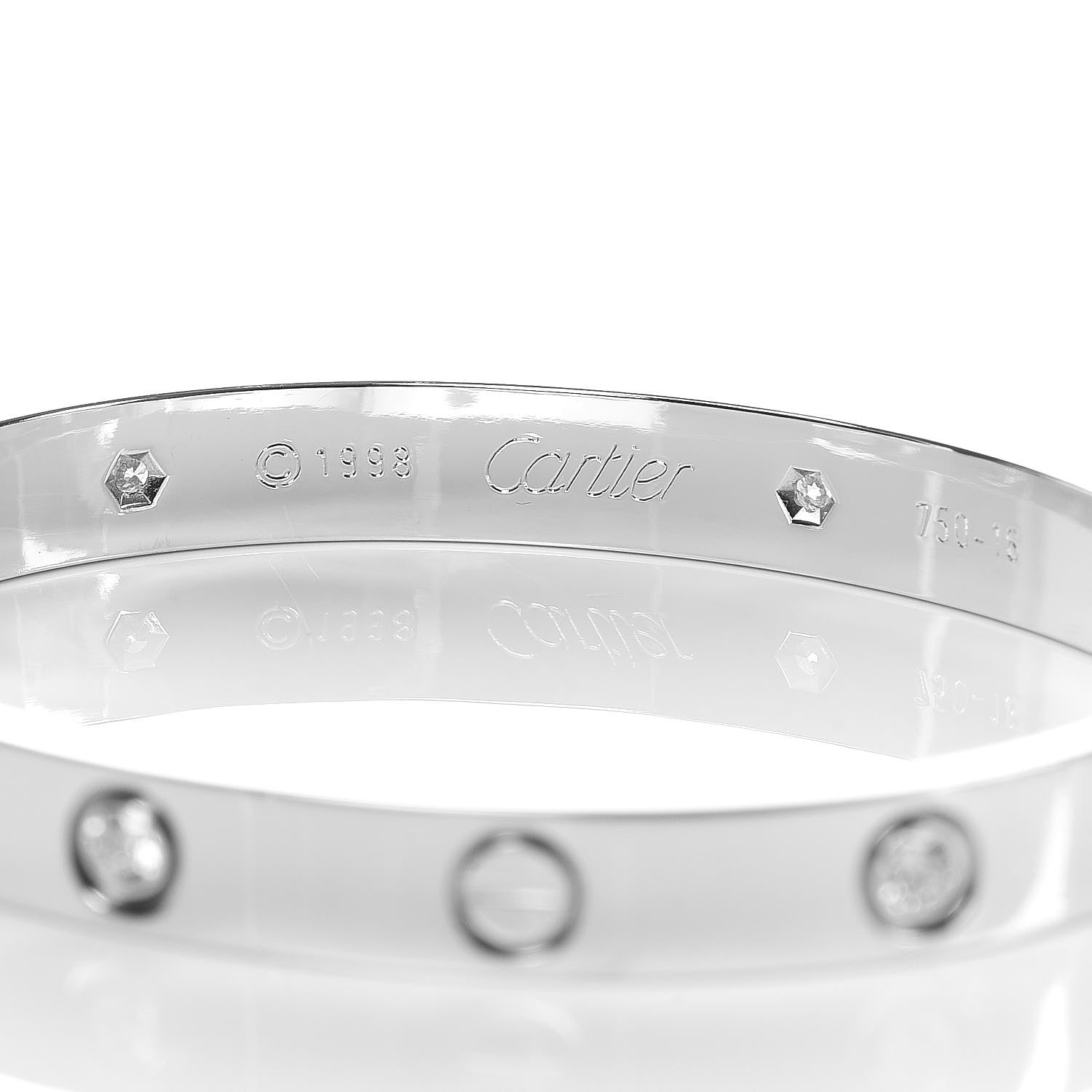 Cartier 18K White Gold 6 Diamond LOVE Bracelet 16 5 of 6